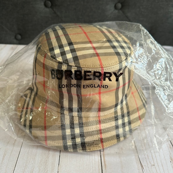 Brand new authentic burberry Vintage Check Technical Cotton Bucket Hat - Picture 6 of 7